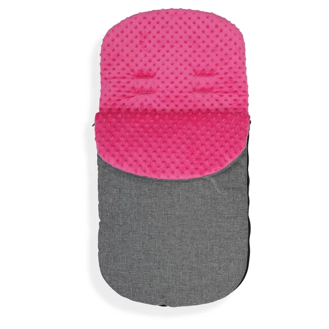 FOOTMUFF LINING PUSHCHAIR BUGGY STROLLER BABY COSY TOES 90cm melange grey/pink