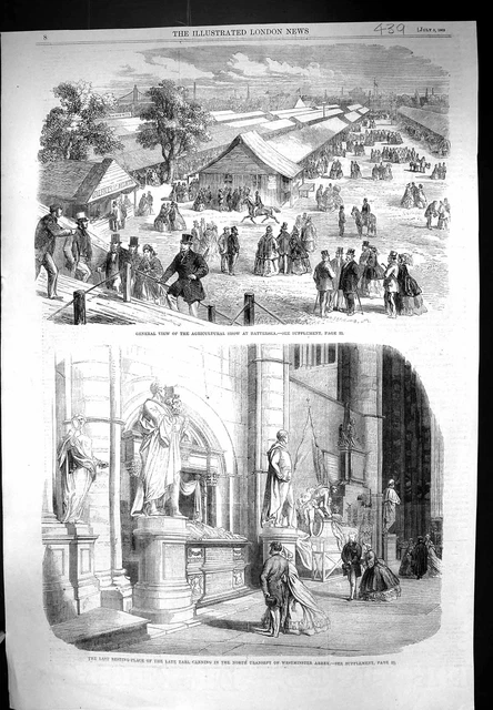 Old 1862 View Agricultural Show Battersea Earl Canning Westminster Ab Victorian
