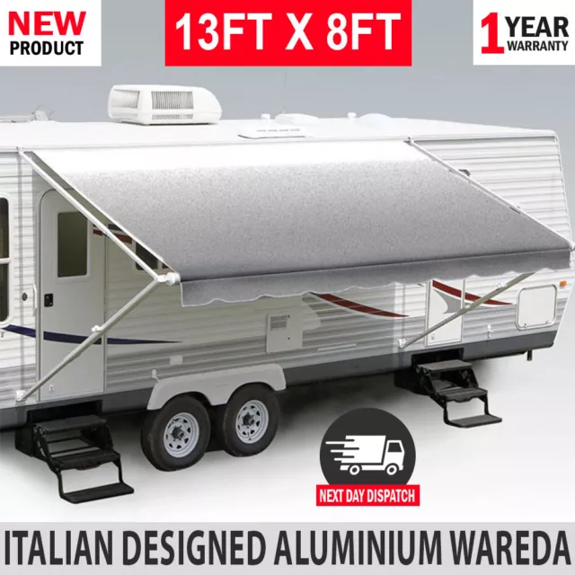 NEW 13Ft Caravan Awning Roll Out 13ft x 8ft  Italian Designed Aluminium Wareda