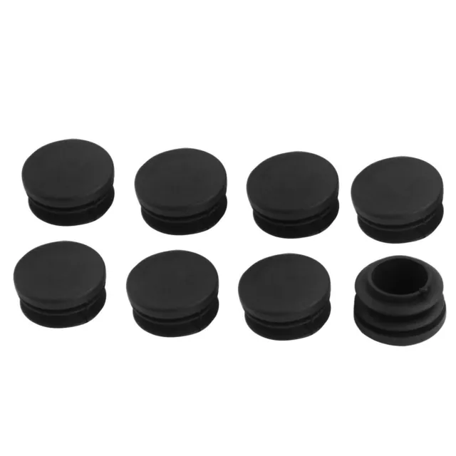 Tubo redondo para insertar negro plástico cubiertas de diámetro de 30mm 8Pcs