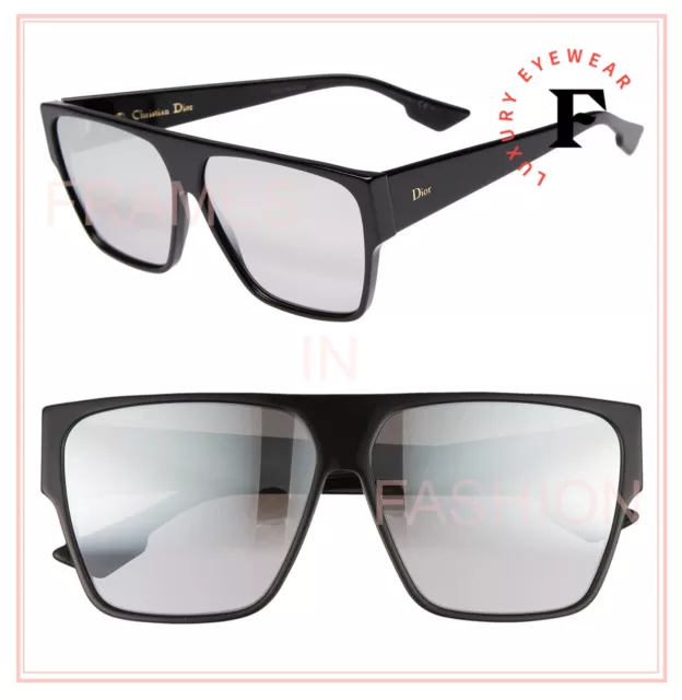 CHRISTIAN DIOR HIT Shiny Black Silver Mirrored Flat Shield Sunglasses DIORHIT 213.50 PicClick