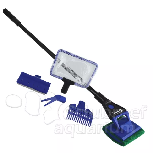 5 in 1 Aquarium Maintenance Kit Fish Net/Algae Scraper & Pad/Gravel Rake