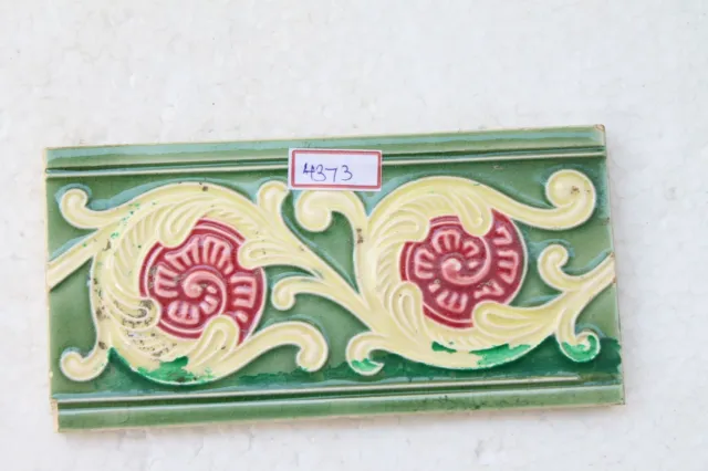 Japan antique art nouveau vintage majolica border tile c1900 Decorative NH4373 10
