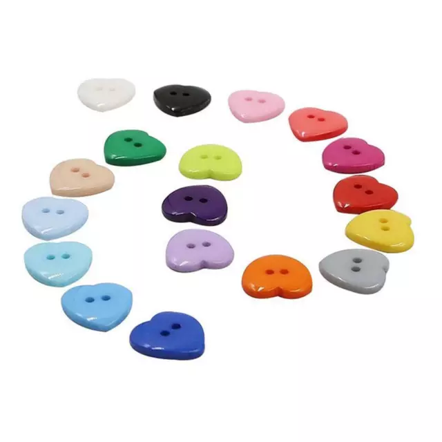 Botones de resina de colores mixtos corazón libro de recortes 10 mm P4E2