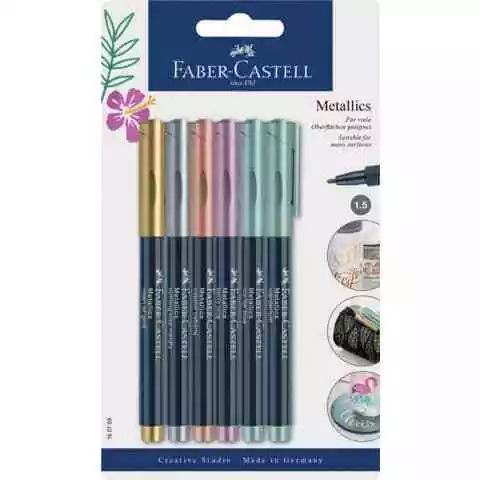 Marker Metallics Blisterkarte mit 6 Farben Wasserbasis kein Pumpen Faserspitze