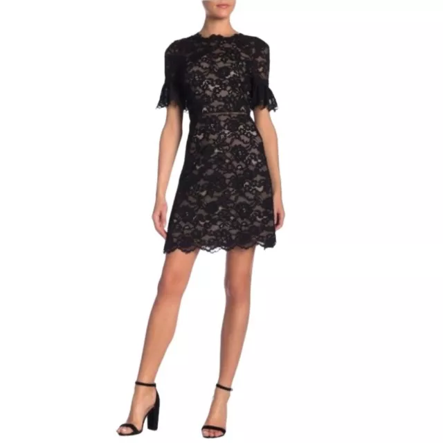 REBECCA TAYLOR Lace Pattern Mini Dress Size 6 NWT