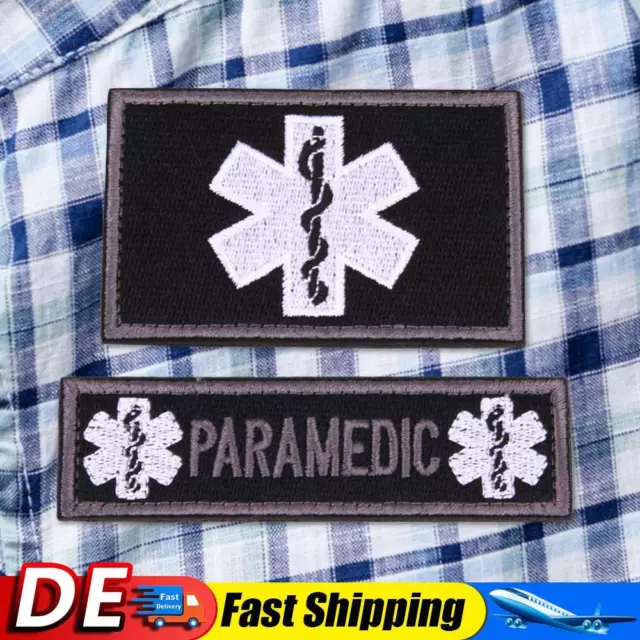 2pcs/Set 3D bestickte Patches Emergency Medical Technician EMT DIY militärische