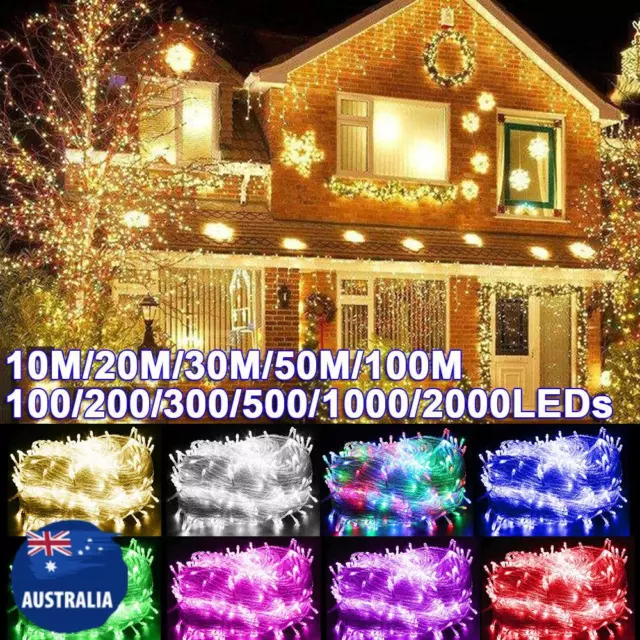 Christmas 100-2000LEDs Fairy LED String Lights Xmas Outdoor Decor AU Plug in AU