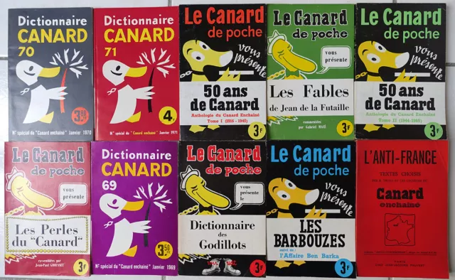 lot de 10 numéros de la revue Le canard de poche - TBE