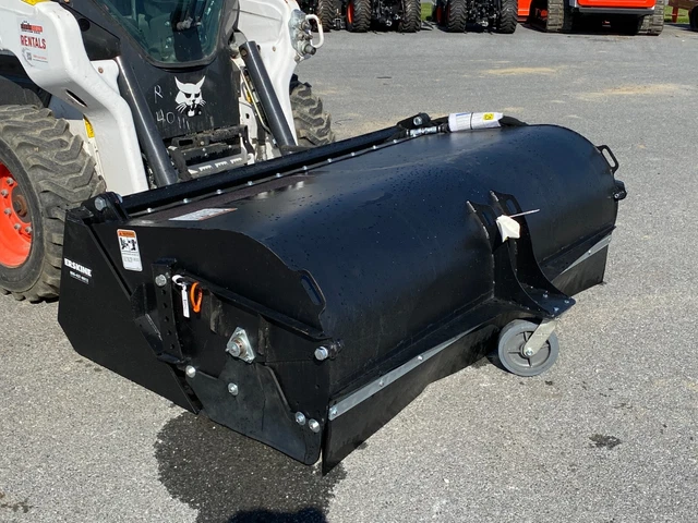 New Erskine 72" Pick Up Broom Attachment For Skid Steers, Metal/Poly Bristle
