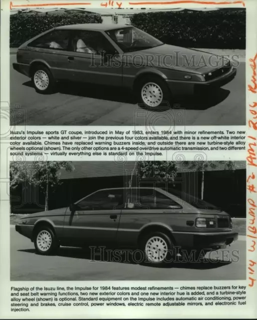 1984 Press Photo Front and side view of the new Isuzu Impulse sports GT coupe