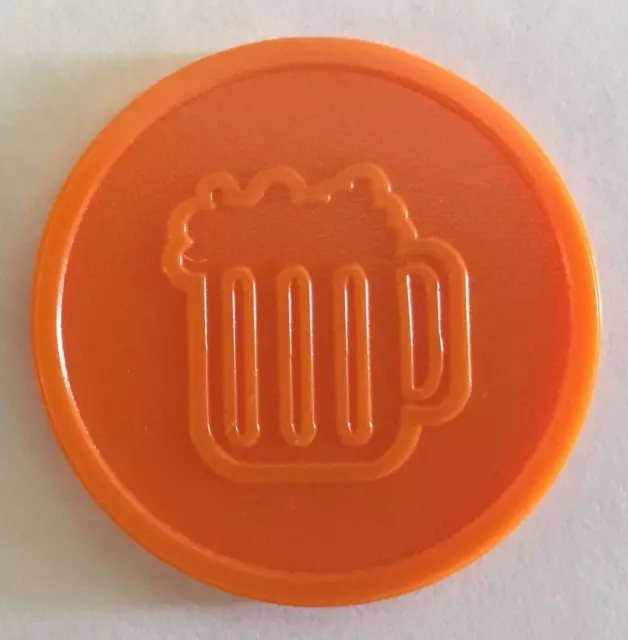 Drink Tokens Plastic Beer Orange - Bag Of 100 - Wedding Bar Party Event