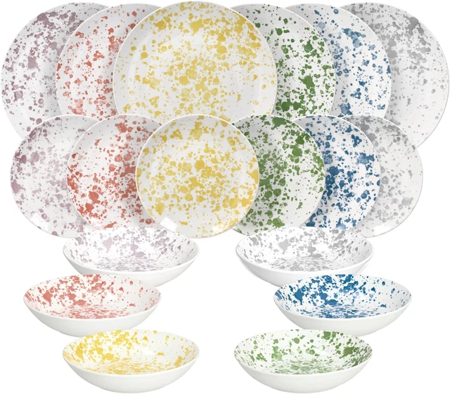 Ceramica Bianca Classica Set Posate FIONA 30 Pezzi Ceramica - 6 Tazze 175ml, Piatti Piani, Fondi, Dessert E Piattini, Per 6 Persone Piatti Tognana - 10