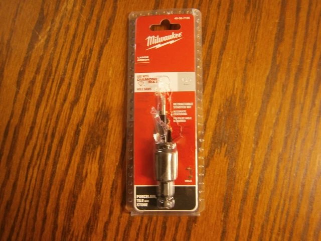 New Milwaukee 49-56-7135 Large Arbor Use With Diamond Max Hole Saws 1 1/4" +