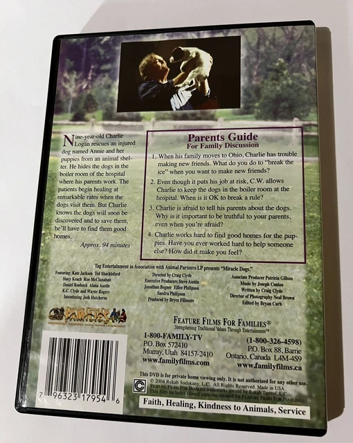 MIRACLE DOGS DVD 2004 Feature Films For Families Disc Like New $4.99 ...