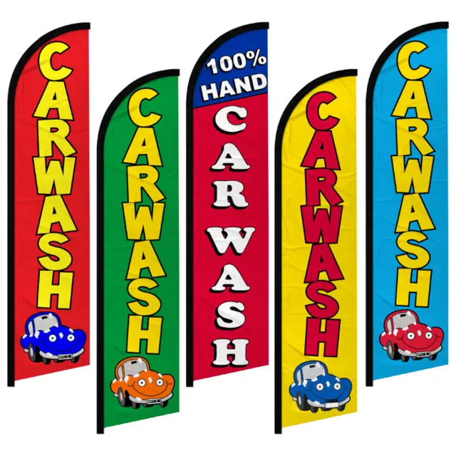 Car Wash Swooper Full Curve Windless Swooper Flag Hand Carwash Flag