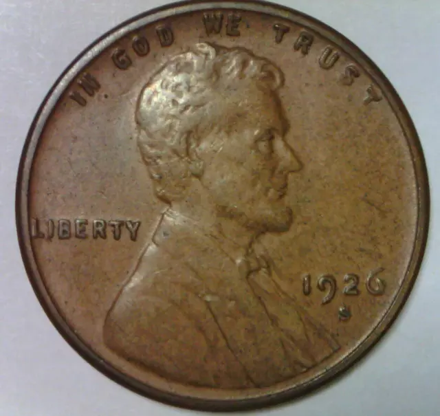 1926 S Lincoln Cent Almost Uncirculated Quality San Francisco Wheat Penny d 2