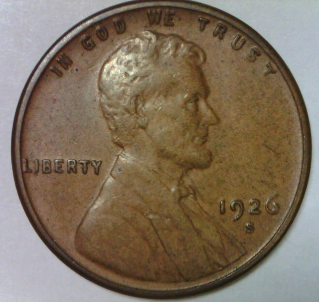 1926 S Lincoln Cent Almost Uncirculated Quality San Francisco Wheat Penny d 2