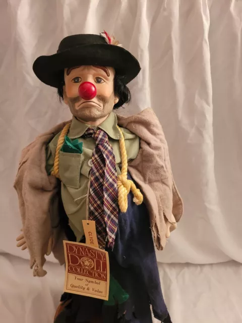 Vintage CLYDE THE HOBO CLOWN 21” Porcelain Doll Dynasty Doll Collection 1983