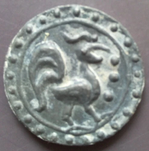 18th circa.--S. E. ASIA--ANCIENT COIN---TO RIGHT, CHICKEN---38 mm.