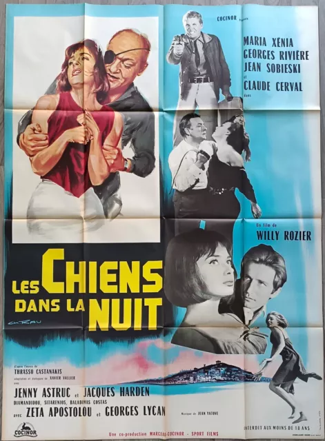 Les Chiens Dans La Nuit/Willy Rozier/1965/Affiche Originale 120X160