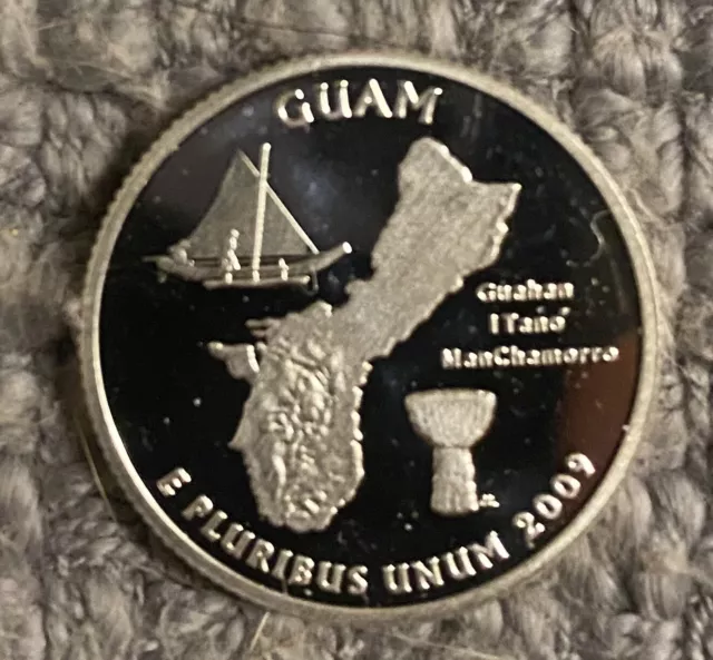 2009 S Territory Quarter Guam Silver Proof 90% Silver US Coin