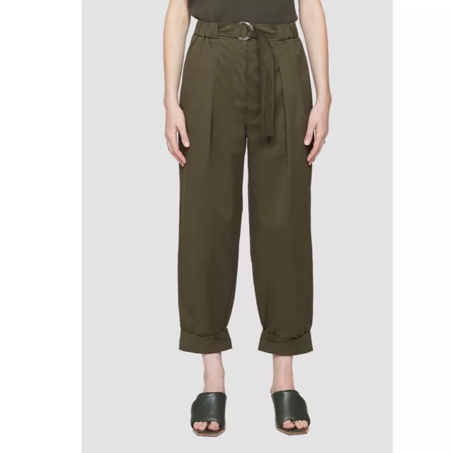 3.1 Phillip Lim Belted Utility Pants with Rolled Cuff *missing belt* Green Sz 4