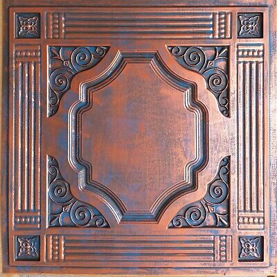Ceiling tiles 2x2 Faux tin rustic copper decor saloon wall panel PL65 10pcs/lot