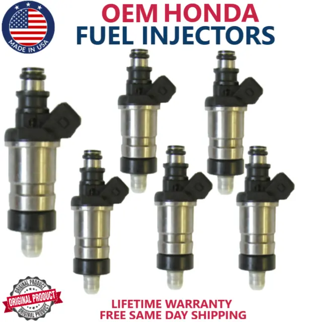 x6 OEM HONDA Fuel Injectors For 1991, 1992, 1993, 1994 Acura Legend 3.2L V6