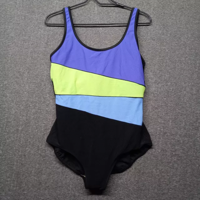 VTG Maillot Baltex Body ID - One Piece Swim suit - SIZE 16 WOMENS - Green/Blue.