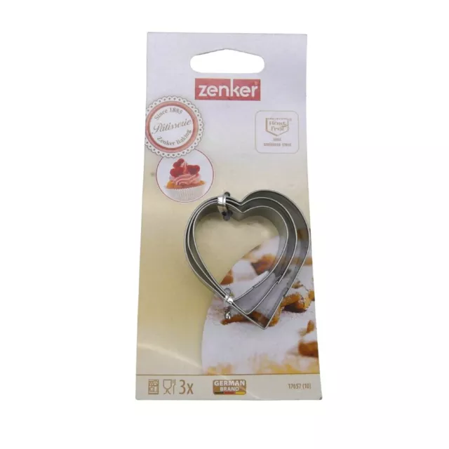 Zenker Corazón 3er Set Ausstecherformen Acero Inoxidable Apto para Lavavajillas