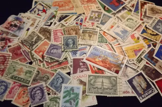 Older CANADIAN Stamp Lot - over 325 All Different!