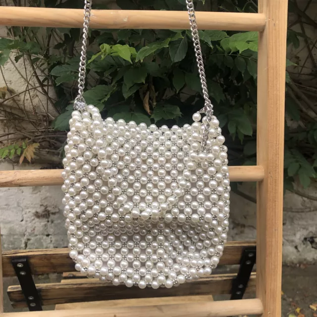 ZARA PEARL BEAD Crossbody Bucket Bag As Seen On Michelle Keegan 28.00 PicClick UK