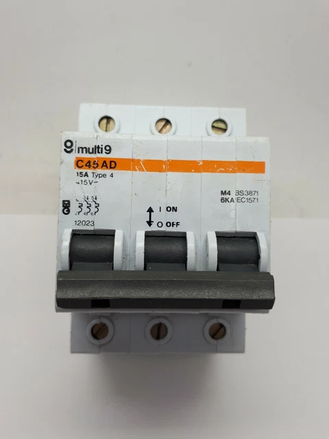MERLIN GERIN MULTI 9 MERLIN GERIN MULTI 9 C45N 15AMP 3 POLE MCB M6 £9. ...