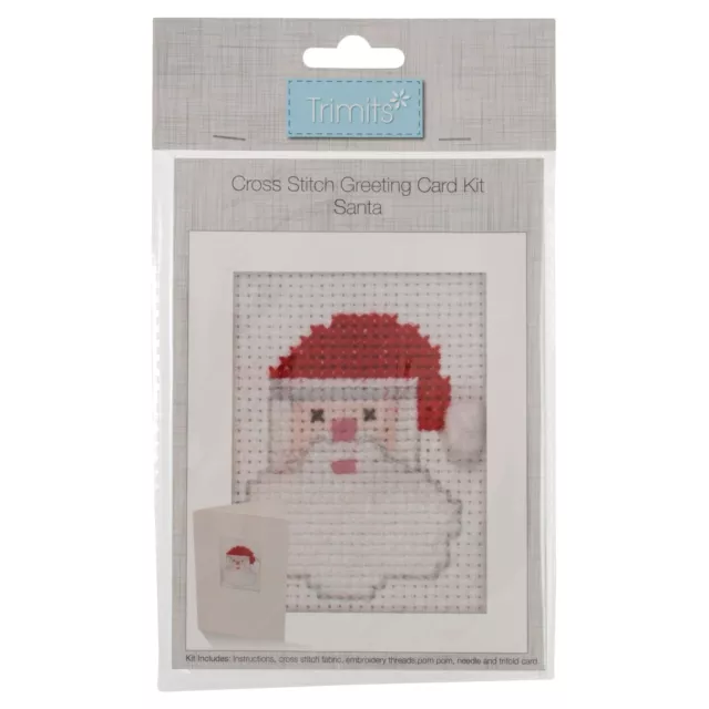 Counted Cross Stitch Christmas Card Greeting Kit 5 designs Santa xmas tree robin