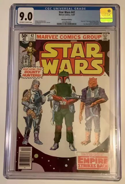 Star Wars 42 Boba Fett 1st Appearance CGC 9.0 Newsstand Edition