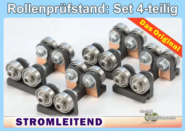 Rollenprüfstand Spur G / Spur 1;  Set  4 Stück  Rollenböcke