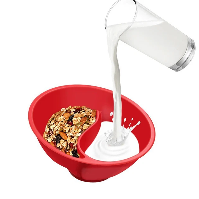 CEREAL MILK BOWL Versatile Microwave Safe Divided Cereal Milk Mixing