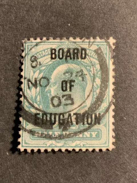 1902 KEVII BOARD OF EDUCATION Overprint Used