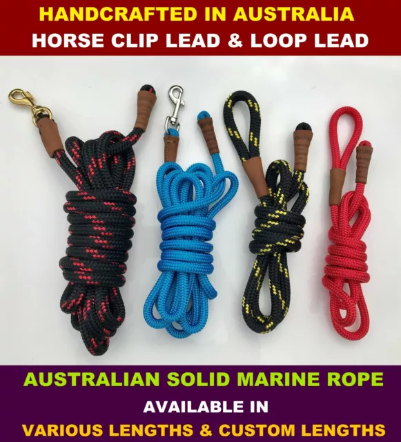 Horse Lead Rein Lunge Training Line Solid Soft Marine Rope Australian Made