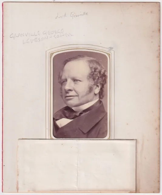 Original Cdv photo & signed letter Politician statesman Lord Granville 1863