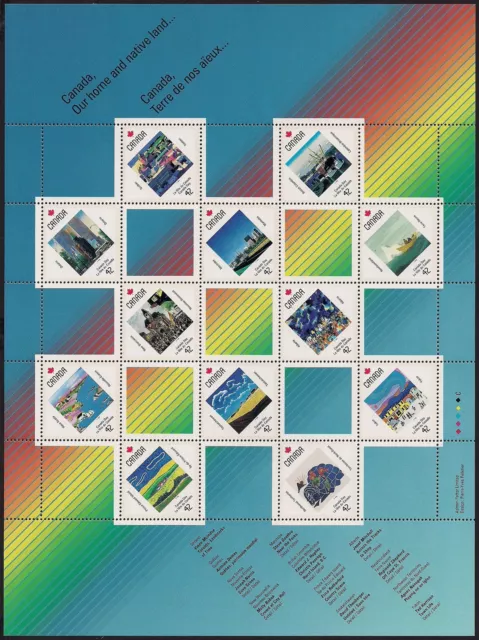 Canada Stamps —Full Pane of 12 —Canada Day, Local Landmark by Artists #1431a MNH