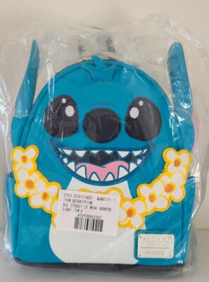 DISNEY AULANI RESORT Limited Edition Loungefly Stitch wearing Lei Mini ...