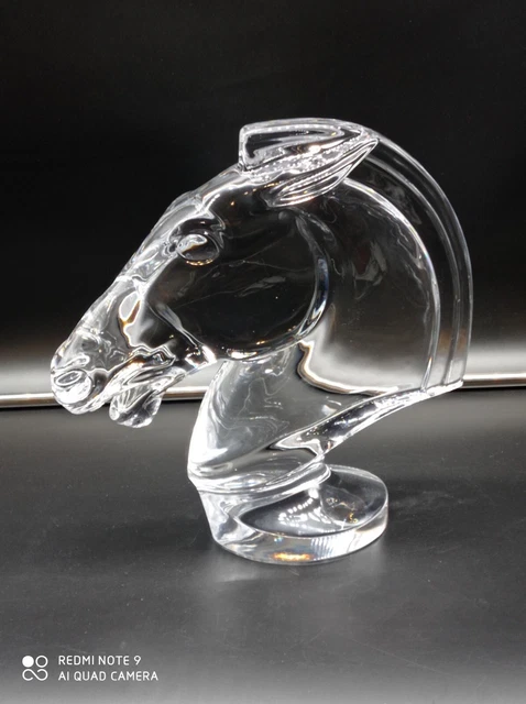 Figurine De Cheval En Cristal K9 - Décoration De Table - Blanc - 15,2 X 3 X 9 Cm