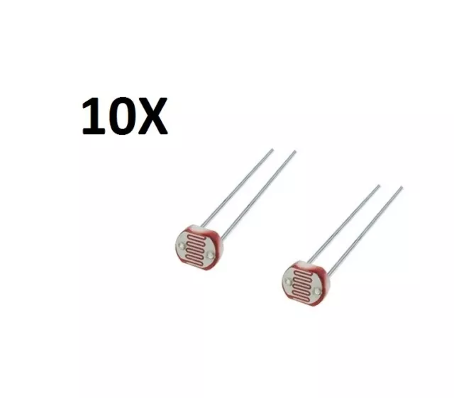 10X Photoresistors Ldr Sensor Light Arduino Photocell Solar GL5528 Resistor