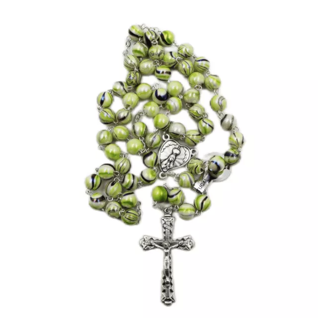 Our Lady of Fatima Light Green Beads Rosary