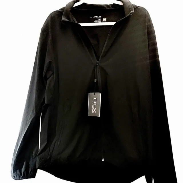 RLX Ralph Lauren Golf  Rain Jacket Lightweight Men’s  LRG  Black NWT $248