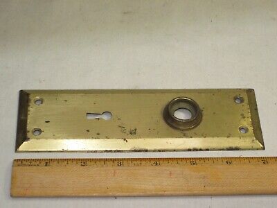 single vintage back door rectangular metal escutcheon keyhole cover plate 2