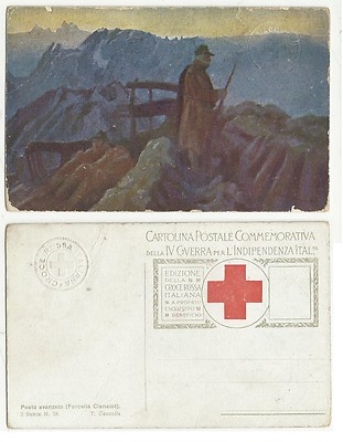 cartolina IVGUERRA INDIPEND.ediz.CROCE ROSSA-t.cascella L'ADIGE VERSO CHIZZOLA 