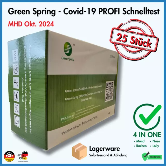 Green Spring Corona Schnelltest Covid-19 Antigen Nasal Rapid Nasen Test BfArM